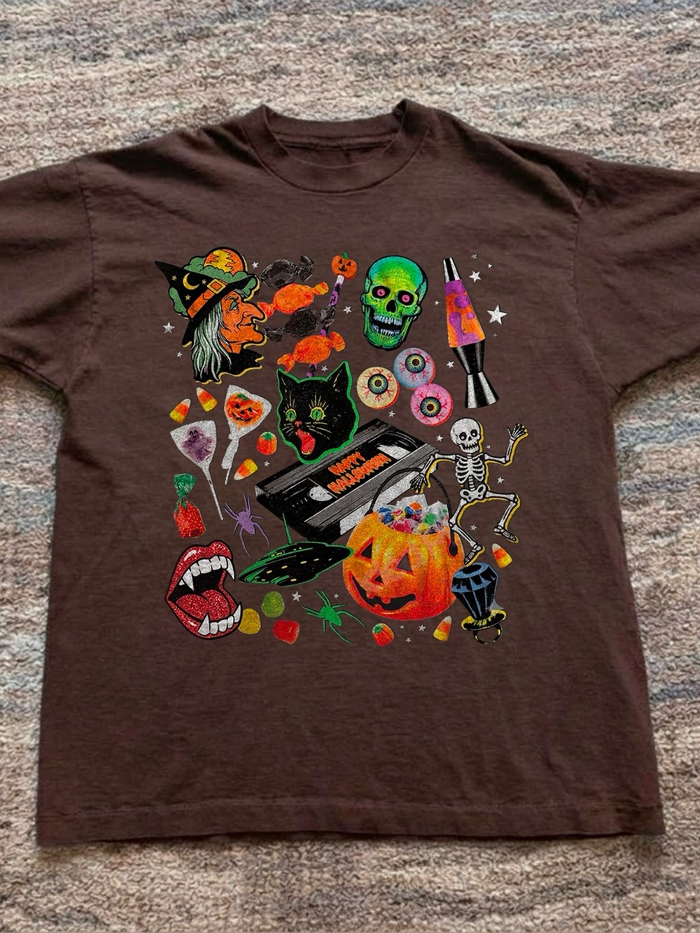 Throwback Spooky Halloween Candy VHS Brown Classic T-Shirt